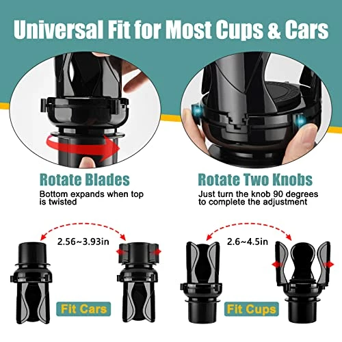 Top 10 ???? Cup Holder Expander For Car Beker Car Cup Holder For Organizer Adapters Holders Universal Compatible With 2.6 "to 4.5" Diameters And Most 12-Ounce To 46-Ounce Bottles&Cups Cup Holder+solid Black Style Hook ???? 4 Top 10 ???? Cup Holder Expander For Car Beker Car Cup Holder For Organizer Adapters Holders Universal Compatible With 2.6 "to 4.5" Diameters And Most 12-Ounce To 46-Ounce Bottles&Cups Cup Holder+solid Black Style Hook ???? - Image 2