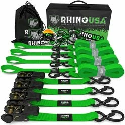 Wholesale ???? HINO USA Ratchet Tie Down Straps (4PK) - 1,823lb Guaranteed Max Break Strength, Includes (4) Premium 1" X 15' Rachet Tie Downs With Padded Handles. Best For Moving, Securing Cargo Red 4-pack ???? -SYX MOTO store 515rEHoJzIL. AC