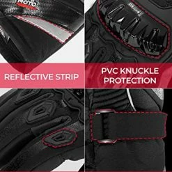 Budget ???? Winter Motorcycle Gloves, Rainproof Riding Gloves With Touchscreen, Motorcycle Winter Gloves For Men, Warm Motorcycle Gloves For Riding, ATV, UTV, Snowmobile - Black, Larg ???? -SYX MOTO store 516yo0patSL