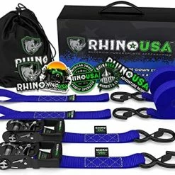 Budget ???? Atchet Strap Tie Down Kit, 5,208 Break Strength - Includes (2) Heavy Duty 1.6" X 8' Rachet Straps With Padded Handles & ???? Coated Chromoly S Hooks + (2) Soft Loop Tie-Downs Blue 2-pack ???? -SYX MOTO store 518v5dXGfnL. AC