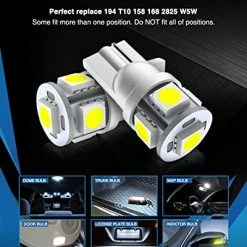 Budget ❤️ 194 LED Light Bulb 6000K 168 T10 2825 5SMD LED Replacement Bulbs For Car Dome Map Door Courtesy License Plate Lights (Pack Of 10) Green ⌛ -SYX MOTO store 519kaWvrOfL