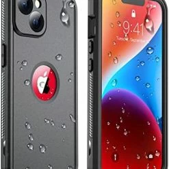 Deals ???? [Real 360] For IPhone 14 Pro Max Case Waterproof, Built-in 9H Tempered Glass Camera Lens & Screen Protection [14FT Military Dropproof][Full-Body Shockproof][Dustproof][IP68 Underwater]-Black ???? -SYX MOTO store 51AOgBBCBDL. AC