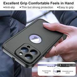 Deals ???? [Real 360] For IPhone 14 Pro Max Case Waterproof, Built-in 9H Tempered Glass Camera Lens & Screen Protection [14FT Military Dropproof][Full-Body Shockproof][Dustproof][IP68 Underwater]-Black ???? -SYX MOTO store 51BeAlvbnvL