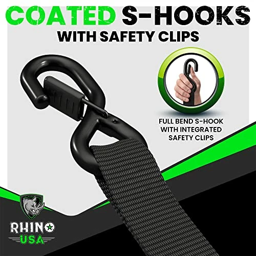 Brand new ???? HINO USA Ratchet Straps Tie Down Kit, 5,208 Break Strength - Includes (4) Heavy Duty Rachet Tiedowns With Padded Handles & ???? Coated Chromoly S Hooks + (4) Soft Loop Tie-Downs Orange 4-pack ⭐ 5 Brand new ???? HINO USA Ratchet Straps Tie Down Kit, 5,208 Break Strength - Includes (4) Heavy Duty Rachet Tiedowns With Padded Handles & ???? Coated Chromoly S Hooks + (4) Soft Loop Tie-Downs Orange 4-pack ⭐ - Image 3