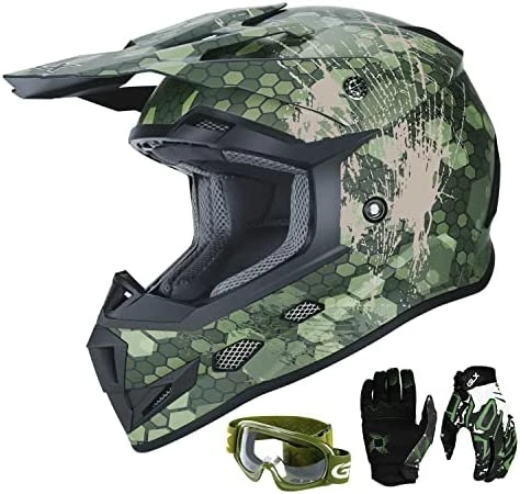 Discount ???? GX623 DOT Kids Youth ATV Off-Road Dirt Bike Motocross Motorcycle Full Face Helmet Combo Gloves Goggles For Boys & ???? Girls (Camouflage, Small) ???? 17 Discount ???? GX623 DOT Kids Youth ATV Off-Road Dirt Bike Motocross Motorcycle Full Face Helmet Combo Gloves Goggles For Boys & ???? Girls (Camouflage, Small) ???? - Image 15