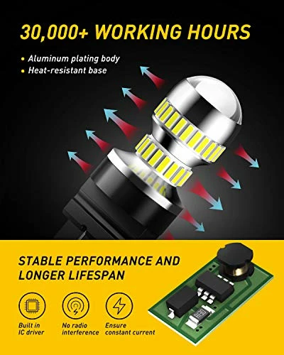 Best Sale ???? 3157 LED Bulb For Reverse Lights, Super Bright 3156 3056 3057 4157 3047 4057 3457 LED Light Bulbs For Backup Reverse Signal Blinker Tail Parking DRL Brake Lights, 6000K White ???? 8 Best Sale ???? 3157 LED Bulb For Reverse Lights, Super Bright 3156 3056 3057 4157 3047 4057 3457 LED Light Bulbs For Backup Reverse Signal Blinker Tail Parking DRL Brake Lights, 6000K White ???? - Image 6