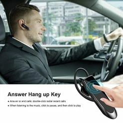 Deals ❤️ [2 Pack] Bluetooth Earpiece Wireless Handsfree Headset V5.0 24 Hrs Driving Headset With Mic 60 Days Standby Time Headset Case For IPhone Android Samsung Laptop Truck Driver Whit ???? -SYX MOTO store 51FLxnq2zTL