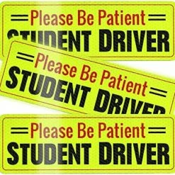 Coupon ⌛ SINGARO Student Driver Magnet For Car, 3Pcs Magnetic Reflective Novice Driver Stickers, Car Exterior Accessories, New Driver Vehicle Safety Signs Red ???? -SYX MOTO store 51HgLNpCpL. AC