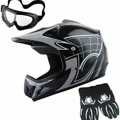 Discount ???? Youth Kids Motocross BMX MX ATV Dirt Bike Dianasour Helmet Dragon + Goggles + Martian Youth Glove Bundle T Rex Green Bundle ???? -SYX MOTO store 51LlxTOuBL. AC