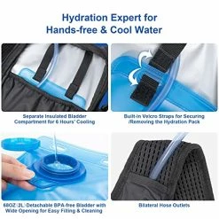 Discount ???? VERFUN Hydration ???? Backpack With 2L Water Bladder BPA Free Lightweight Insulation Hiking Pack Tactical ???? Backpack Men ???? Women Hydration Day Rucksack For Cycling, Climbing, Camping, Hiking ✨ -SYX MOTO store 51MJXgKzFkL