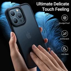 Brand new ???? Shockproof Compatible For IPhone 13 Pro Max Case, [Military Grade Drop Protection] [Sleek Premium Touch] Translucent Matte Phone Case For IPhone 13 Pro Max Case, Guardian Series, Black ❤️ -SYX MOTO store 51MkBxrn0vL