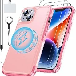 Wholesale ???? Magnetic Case For IPhone 13 Case For IPhone 14 Case,[Compatible With Magsafe] [Non-Yellowing] [3 Pcs Glass Screen Protector] Shockproof Slim Phone Case Cover 6.1'' - Clear ❤️ -SYX MOTO store 51N5L67vSOL. AC