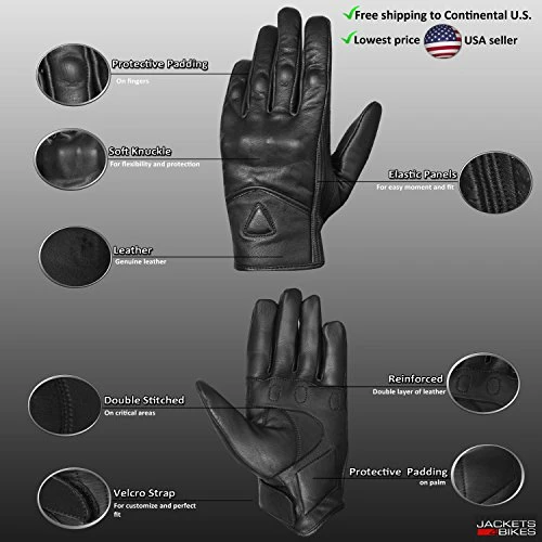 Best deal ???? Men's Premium Leather Street Motorcycle Protective Cruiser Biker Gel Gloves L Brown ???? 5 Best deal ???? Men's Premium Leather Street Motorcycle Protective Cruiser Biker Gel Gloves L Brown ???? - Image 3