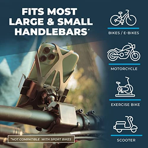 Top 10 ???? Bike Phone Mount - Adjustable Handlebar Of Motorcycle Phone Mount For Electric, Mountain, Scooter, And Dirt Bikes - Bike Phone Holder Compatible W/ IPhone & Android Cell Phones - Cycling Gift ???? 3 Top 10 ???? Bike Phone Mount - Adjustable Handlebar Of Motorcycle Phone Mount For Electric, Mountain, Scooter, And Dirt Bikes - Bike Phone Holder Compatible W/ IPhone & Android Cell Phones - Cycling Gift ???? - Image 2