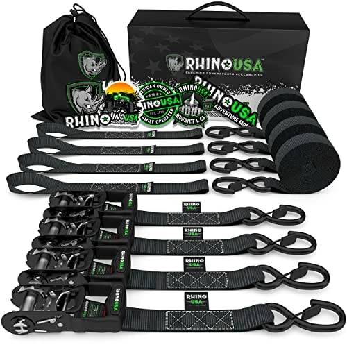 Brand new ???? HINO USA Ratchet Straps Tie Down Kit, 5,208 Break Strength - Includes (4) Heavy Duty Rachet Tiedowns With Padded Handles & ???? Coated Chromoly S Hooks + (4) Soft Loop Tie-Downs Orange 4-pack ⭐ 3 Brand new ???? HINO USA Ratchet Straps Tie Down Kit, 5,208 Break Strength - Includes (4) Heavy Duty Rachet Tiedowns With Padded Handles & ???? Coated Chromoly S Hooks + (4) Soft Loop Tie-Downs Orange 4-pack ⭐