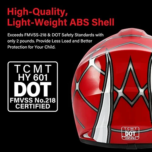 Budget ???? Dot Youth & Kids Motocross Offroad Street Helmet Red Spider Motorcycle Youth Helmet Dirt Bike Motocross ATV Helmet+Goggles+Gloves S Pattern:red Spider ???? 6 Budget ???? Dot Youth & Kids Motocross Offroad Street Helmet Red Spider Motorcycle Youth Helmet Dirt Bike Motocross ATV Helmet+Goggles+Gloves S Pattern:red Spider ???? - Image 4