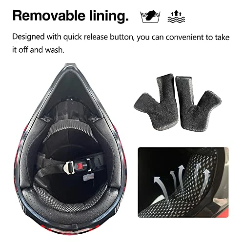 Best reviews of ???? Youth Kids Motocross Helmet, Lightweight ATV Dirt Bike BMX 4-Wheeler MX Off-Road Motorcycle Helmet W/Gloves Goggles Mask, DOT Approved Red Blac ???? 6 Best reviews of ???? Youth Kids Motocross Helmet, Lightweight ATV Dirt Bike BMX 4-Wheeler MX Off-Road Motorcycle Helmet W/Gloves Goggles Mask, DOT Approved Red Blac ???? - Image 4