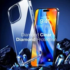 Budget ✨ Diamond Clear Designed For IPhone 14 Pro Max Case [Anti-Yellowing Tech][Heavy Duty Protection] Case For IPhone 14 Pro Max Phone Cases Slim 6.7 Inch 2022 Cover, Crystal Clear ✨ -SYX MOTO store 51WsBOtZU4L
