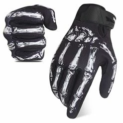 Deals ???? Touchscreen Non-Slip Skeleton Motorcycle Gloves For Men And ???? Women, Joker Gloves For Cycling, Dirt Bike, Mountain Bike And Riding White Skeleton ????