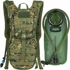 Promo ???? Tactical Molle Hydration Pack ???? Backpack With 3L TPU Water Bladder, Military Daypack For Cycling, Hiking, Running, Climbing, Hunting, Biking Black ???? -SYX MOTO store 51YMn4uuMmL. AC