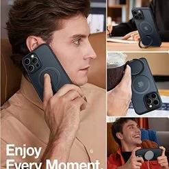 Buy ???? Magnetic For IPhone 14 Pro Max Case [Compatible With Magsafe] With Stand, [Military Grade Drop Protection] Shockproof Translucent Back Slim Protective Phone Case UPRO Ostand (2022), Black ???? -SYX MOTO store 51c3lP9dztL