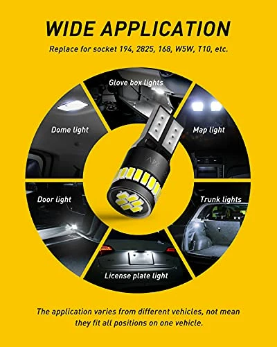 Hot Sale ???? 194 LED Bulbs 168 175 2825 W5W T10 24-SMD 3014 Chipsets 6000K White For Car Dome Map Door Dash Instrument Courtesy License Plate Lights Pack Of 2 Brilliant Red ???? 5 Hot Sale ???? 194 LED Bulbs 168 175 2825 W5W T10 24-SMD 3014 Chipsets 6000K White For Car Dome Map Door Dash Instrument Courtesy License Plate Lights Pack Of 2 Brilliant Red ???? - Image 3