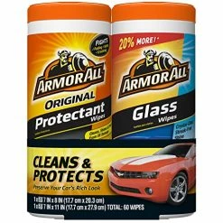 Cheap ???? Protectant Wipes And Glass Wipes By Armor All, Car Cleaning Wipes And Car Glass Wipes, 30 Count Each, 2 Pack ⌛