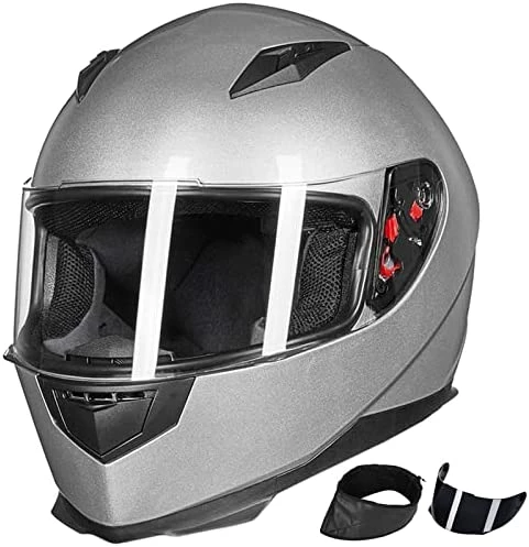Promo ???? Full Face Motorcycle Street Bike Helmet With Removable Winter Neck Scarf + 2 Visors DOT Model-JK313 (L, Matte Black) ???? 17 Promo ???? Full Face Motorcycle Street Bike Helmet With Removable Winter Neck Scarf + 2 Visors DOT Model-JK313 (L, Matte Black) ???? - Image 15