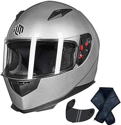 Promo ???? Full Face Motorcycle Street Bike Helmet With Removable Winter Neck Scarf + 2 Visors DOT Model-JK313 (L, Matte Black) ???? 15 Promo ???? Full Face Motorcycle Street Bike Helmet With Removable Winter Neck Scarf + 2 Visors DOT Model-JK313 (L, Matte Black) ???? - Image 13