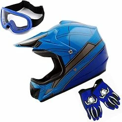 Discount ???? Youth Kids Motocross BMX MX ATV Dirt Bike Dianasour Helmet Dragon + Goggles + Martian Youth Glove Bundle T Rex Green Bundle ???? -SYX MOTO store 51fvJPbgmS. AC