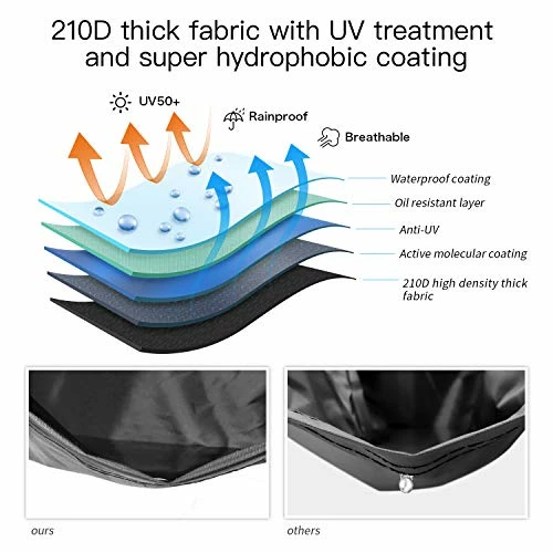 Cheapest ???? Motorcycle Cover -Waterproof Outdoor Storage Bag,Made Of Heavy Duty Material, Fits Up To 116" Harley Davison And All Motors(Black& Lockholes& Professional Windproof Strap) (XXXL) ???? 5 Cheapest ???? Motorcycle Cover -Waterproof Outdoor Storage Bag,Made Of Heavy Duty Material, Fits Up To 116" Harley Davison And All Motors(Black& Lockholes& Professional Windproof Strap) (XXXL) ???? - Image 3