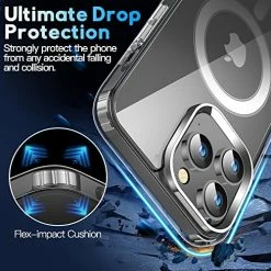 Best reviews of ???? [12 In 1] Magnetic Case For IPhone 14 Pro Max Case,[Compatible With Magsafe] [Non Yellowing][3 Pcs Glass Screen Protector+Camera Lens Protector] Shockproof Slim Thin Phone Case Cover 6.7"-Clear ???? -SYX MOTO store 51gaW7ZWYKL