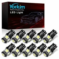 Promo ???? 194 LED Bulbs White 6000k Super Bright 5th Generation, T10 LED Bulbs, 168 LED Bulb For Car Interior Dome Map Door Courtesy License Plate Lights W5W 2825, Pack Of 10 ????