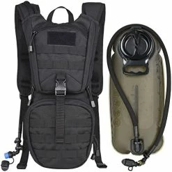 Promo ???? Tactical Molle Hydration Pack ???? Backpack With 3L TPU Water Bladder, Military Daypack For Cycling, Hiking, Running, Climbing, Hunting, Biking Black ???? -SYX MOTO store 51hynRtTH3L. AC