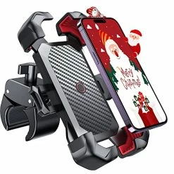 Promo ???? Motorcycle Phone Mount, [1s Auto Lock][100mph Military Anti-Shake] Bike Phone Holder For Bicycle, [10s Quick Install] Handlebar Phone Mount, Compatible With IPhone, Samsung, All Cell Phone ????