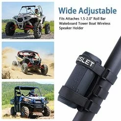Top 10 ???? 2-Strap Style Portable UTV Speaker Mount Compatible With Polaris RZR Ranger Can Am Maverick X3 Kawasaki Mule Attaches 1.5-2.0" Roll Bar Wakeboard Tower Boat Wireless Speaker Bar Moun ???? -SYX MOTO store 51k5Uv9pDPL