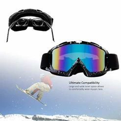 Coupon ???? Motorcycle Goggles Dirt Bike Goggles Motocross Goggles Windproof ATV Goggles Dustproof Racing GogglesScratch Resistant Ski Goggles Protective Safety Glasses PU Resin (Black Frame+Color Lens) ❤️ -SYX MOTO store 51mnRrTnrhL