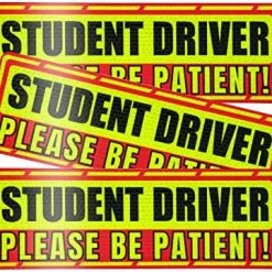 Coupon ⌛ SINGARO Student Driver Magnet For Car, 3Pcs Magnetic Reflective Novice Driver Stickers, Car Exterior Accessories, New Driver Vehicle Safety Signs Red ???? -SYX MOTO store 51n0g9Gc3UL. AC