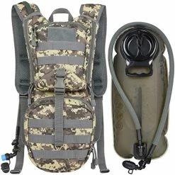Promo ???? Tactical Molle Hydration Pack ???? Backpack With 3L TPU Water Bladder, Military Daypack For Cycling, Hiking, Running, Climbing, Hunting, Biking Black ???? -SYX MOTO store 51nLi5ArXNL. AC