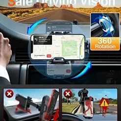 Best Sale ❤️ [2022 Latest] VANMASS Car Vent Phone Mount [Super Steel-Hook] Air Vent Holder Clip Sturdiest Shockproof Universal Mobile Cell Phone Mount Handsfree Stand Cradle For IPhone 14 13 Samsung Galaxy Black ???? -SYX MOTO store 51oZJH0v2DL