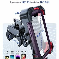 Promo ???? Motorcycle Phone Mount, [1s Auto Lock][100mph Military Anti-Shake] Bike Phone Holder For Bicycle, [10s Quick Install] Handlebar Phone Mount, Compatible With IPhone, Samsung, All Cell Phone ???? -SYX MOTO store 51pqQzXr0vL