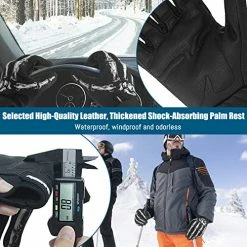 Promo ???? Leather Motorcycle Gloves Winter Fleece, Ten-Finger Touchscreen Mountain Bike Thick Gloves For Men And ???? Women, Warm Skeleton Skull Gloves For Riding Bike BMX ATV MTB Cycling ???? -SYX MOTO store 51rQuwk0XwL