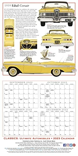New β Classics: Ultimate Automobiles 2023 Wall Calendar, 12" X 12" ???? 3 New β Classics: Ultimate Automobiles 2023 Wall Calendar, 12" X 12" ????