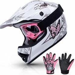 Coupon ???? TCT-MT DOT Helmet Motocross+Goggles+Gloves Youth Kids Helmet Blue Flame Dirt Bike ATV Helmets Large ✨ -SYX MOTO store 51wNhibkJ1L. AC