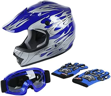 Cheap ⭐ DOT Youth Kids Motocross Offroad Street Dirt Bike Helmet Goggles Gloves ATV Mx Helmet … Blue Flame ???? 8 Cheap ⭐ DOT Youth Kids Motocross Offroad Street Dirt Bike Helmet Goggles Gloves ATV Mx Helmet … Blue Flame ???? - Image 7