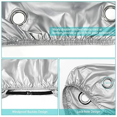 Budget ???? Hanmir Motorcycle Cover,Motorbike Cover All Season Universal Weather Waterproof Sun Outdoor Protection With Lock-Holes & Storage Bag,XXL Motorcycles Vehicle Cove ???? 6 Budget ???? Hanmir Motorcycle Cover,Motorbike Cover All Season Universal Weather Waterproof Sun Outdoor Protection With Lock-Holes & Storage Bag,XXL Motorcycles Vehicle Cove ???? - Image 4