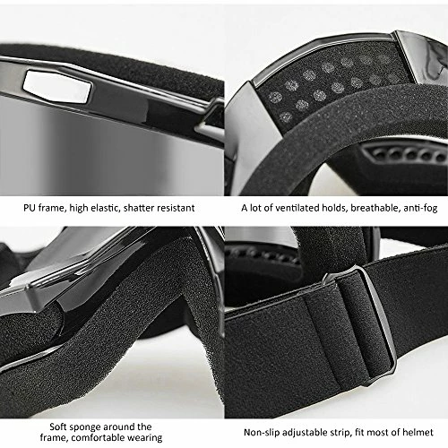 Discount ???? Motorcycle Goggles Dirt Bike Goggles Grip For Helmet Anti UV Windproof Dustproof Anti Fog Glasses For ATV Off Road Racing With Cool Look Headwear Silver Lens 2 In 1 ???? 4 Discount ???? Motorcycle Goggles Dirt Bike Goggles Grip For Helmet Anti UV Windproof Dustproof Anti Fog Glasses For ATV Off Road Racing With Cool Look Headwear Silver Lens 2 In 1 ???? - Image 2
